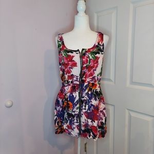 Floral & Lace Mini Dress with Pockets